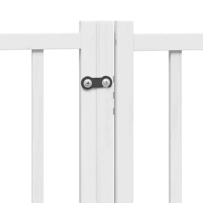 Cancello Cani Porta Pieghevole Bianco 9 Pannelli 450 cm Pioppo | homemem39