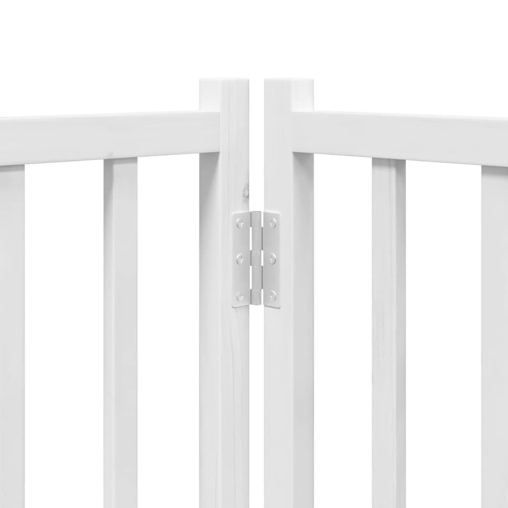 Cancello Cani Porta Pieghevole Bianco 9 Pannelli 450 cm Pioppo | homemem39