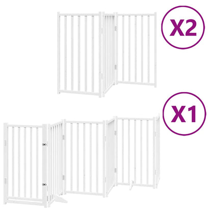 Cancello Cani Porta Pieghevole Bianco 12 Pannelli 600 cm Pioppo | homemem39