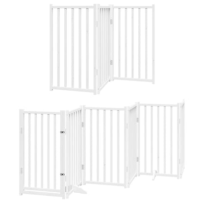 Cancello Cani Porta Pieghevole Bianco 12 Pannelli 600 cm Pioppo | homemem39