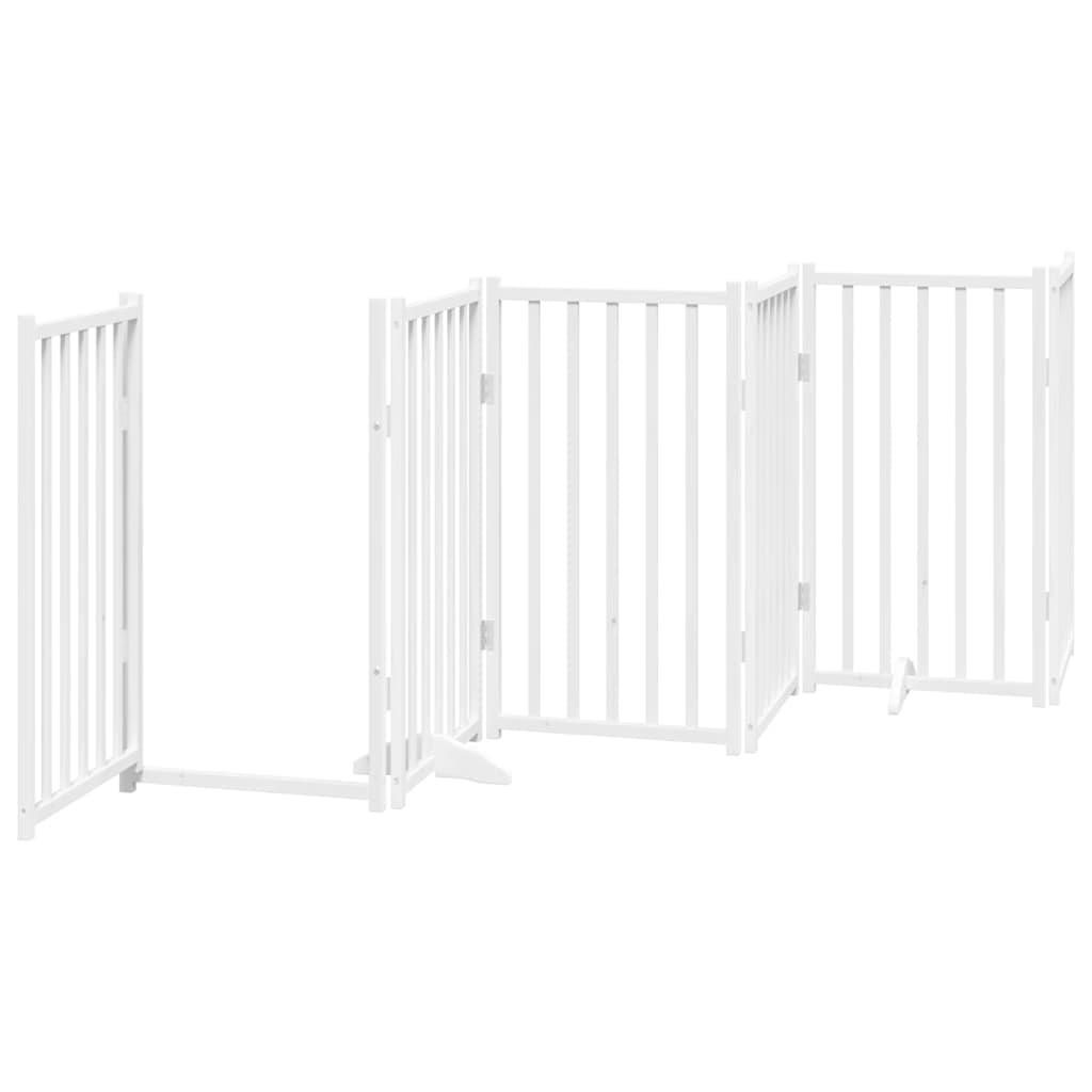 Cancello Cani Porta Pieghevole Bianco 12 Pannelli 600 cm Pioppo | homemem39