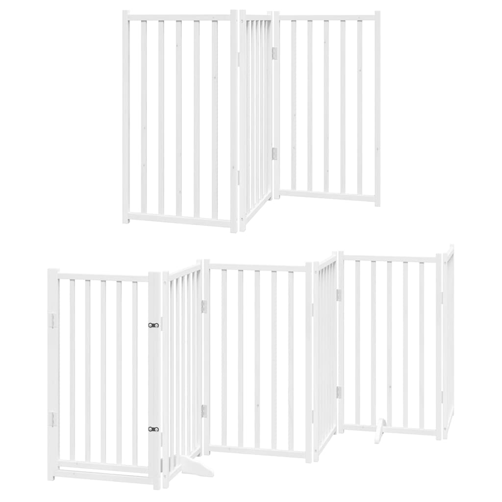 Cancello Cani Porta Pieghevole Bianco 15 Pannelli 750 cm Pioppo | homemem39