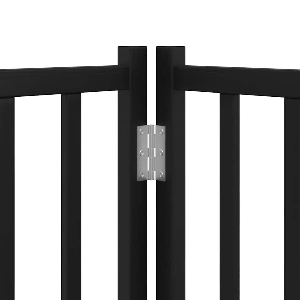Cancello Cani Porta Pieghevole Nero 12 Pannelli 600 cm Pioppo | homemem39