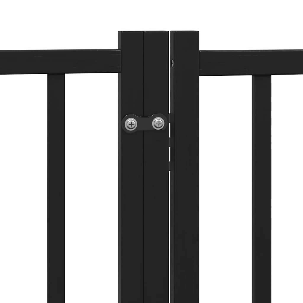 Cancello Cani Porta Pieghevole Nero 15 Pannelli 750 cm Pioppo | homemem39