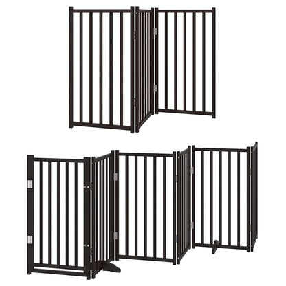 Cancello per Cani Porta Pieghevole Nero 9 Pannelli 450cm Pioppo