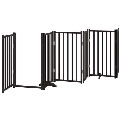 Cancello Cani Porta Pieghevole Nero 12 Pannelli 600 cm Pioppo | homemem39