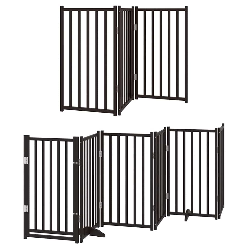 Cancello Cani Porta Pieghevole Nero 15 Pannelli 750 cm Pioppo | homemem39