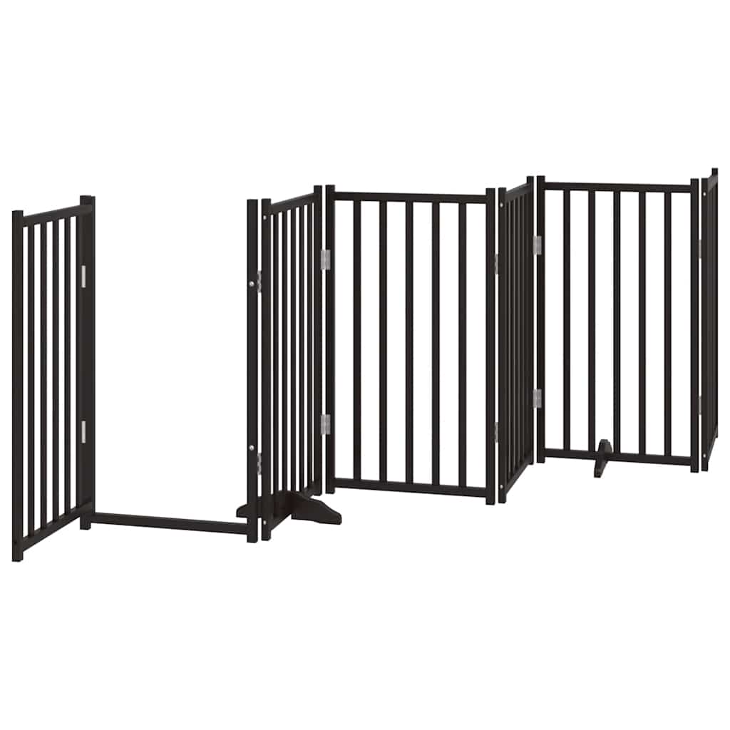 Cancello Cani Porta Pieghevole Nero 15 Pannelli 750 cm Pioppo | homemem39