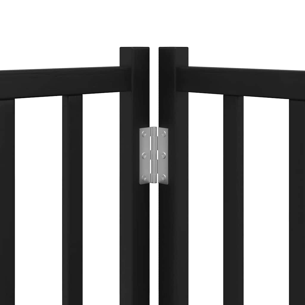 Cancello Cani Porta Pieghevole Nero 15 Pannelli 750 cm Pioppo | homemem39