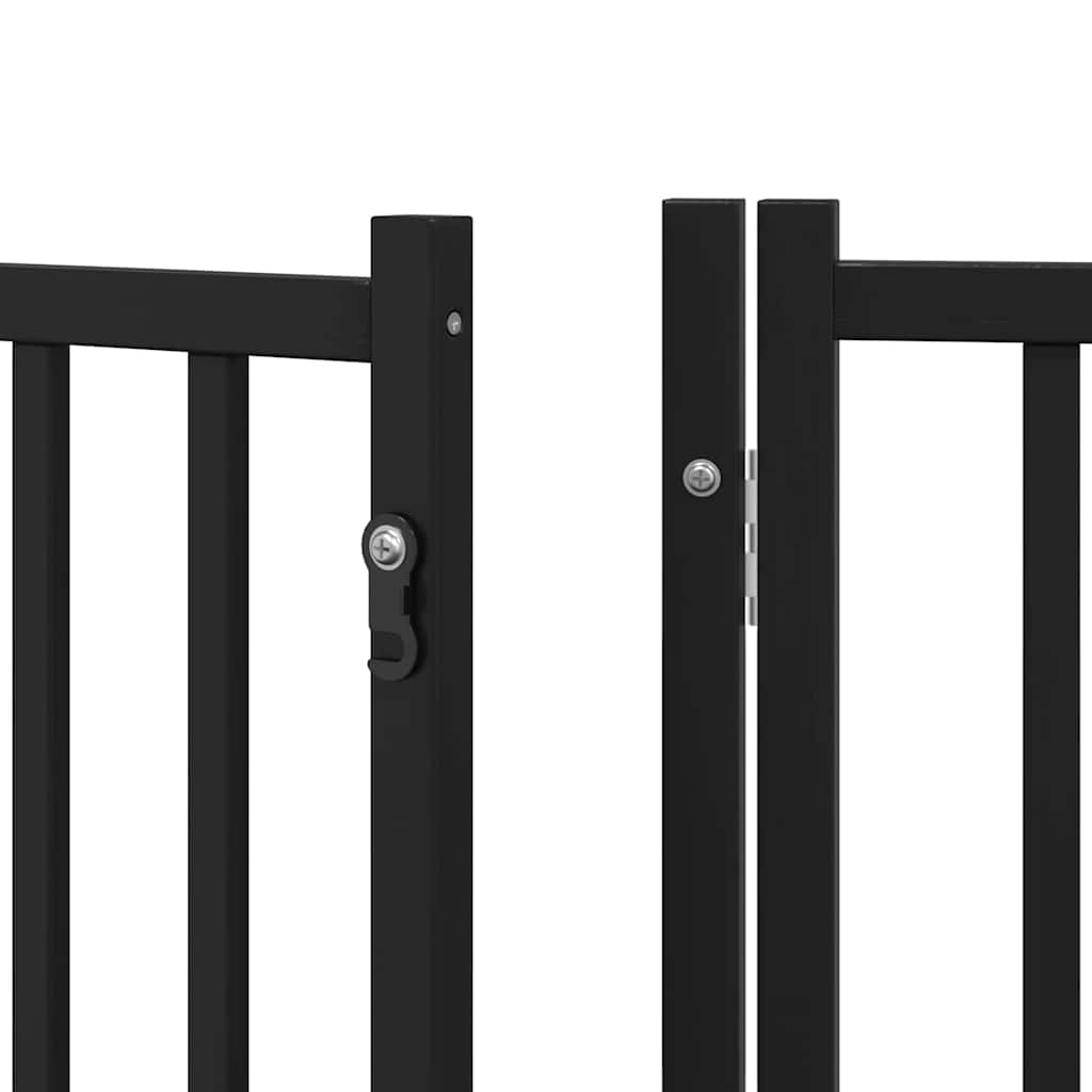 Cancello Cani Porta Pieghevole Nero 15 Pannelli 750 cm Pioppo | homemem39