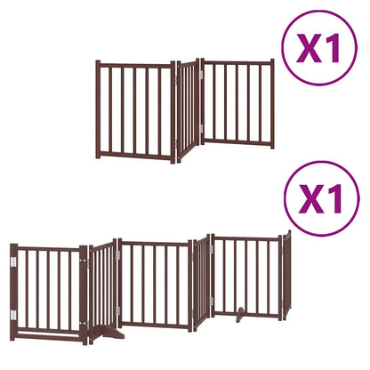 Cancello Cani Porta Pieghevole Marrone 9 Pannelli 450cm Pioppo | homemem39