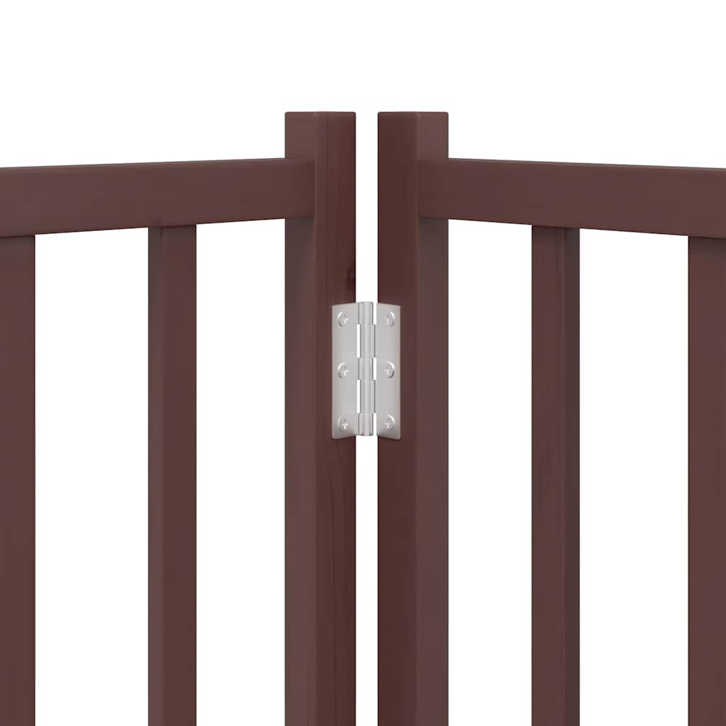 Cancello Cani Porta Pieghevole Marrone 9 Pannelli 450cm Pioppo | homemem39