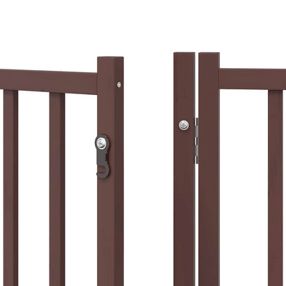 Cancello Cani Porta Pieghevole Marrone 9 Pannelli 450cm Pioppo | homemem39