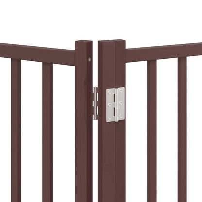 Cancello Cani Porta Pieghevole Marrone 9 Pannelli 450cm Pioppo | homemem39