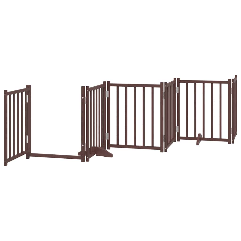 Cancello Cani Porta Pieghevole Marrone 12 Pannelli 600cm Pioppo | homemem39