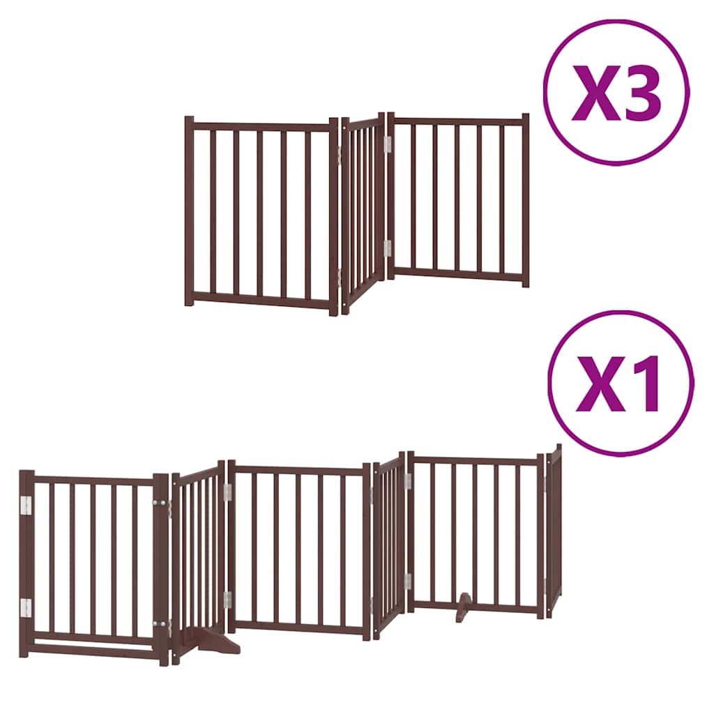 Cancello Cani Porta Pieghevole Marrone 15 Pannelli 750cm Pioppo | homemem39