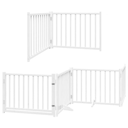 Cancello Cani Porta Pieghevole Bianco 6 Pannelli 480 cm Pioppo