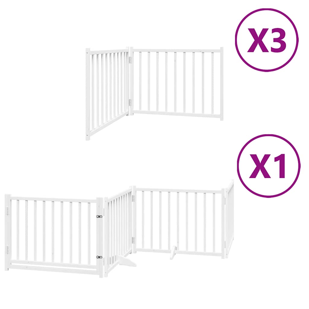Cancello Cani Porta Pieghevole Bianco 10 Pannelli 800 cm Pioppo | homemem39