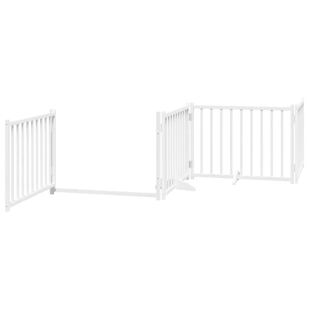 Cancello Cani Porta Pieghevole Bianco 10 Pannelli 800 cm Pioppo | homemem39