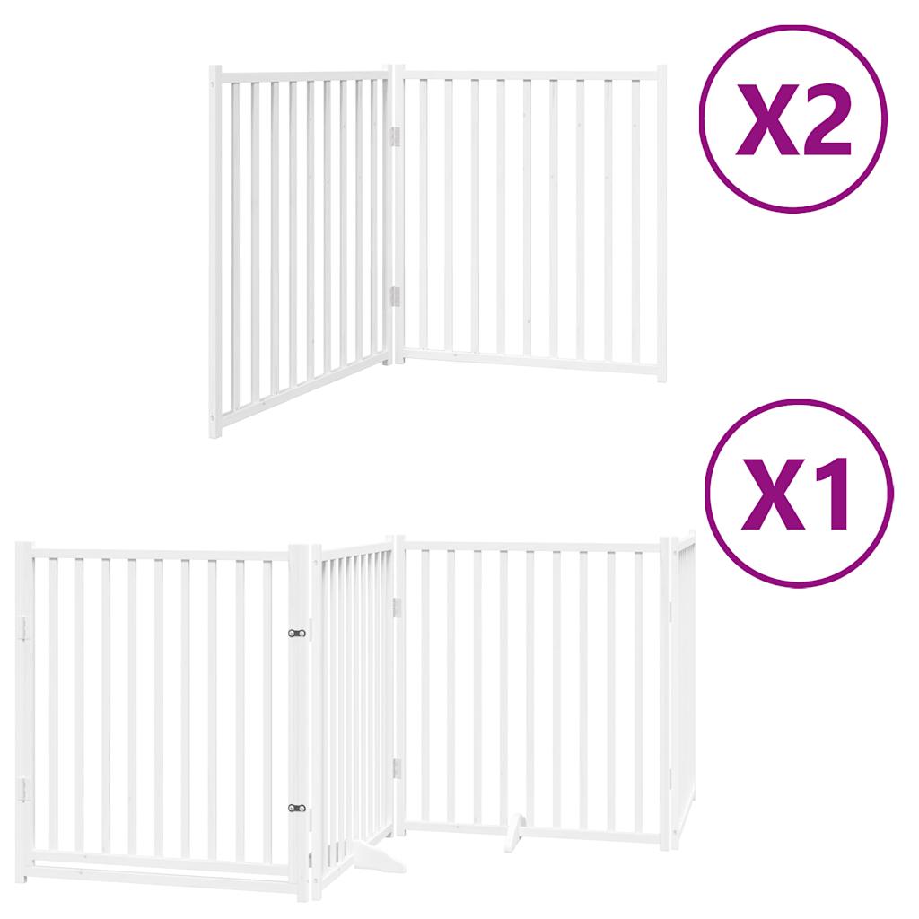 Cancello Cani Porta Pieghevole Bianco 12 Pannelli 640 cm Pioppo | homemem39