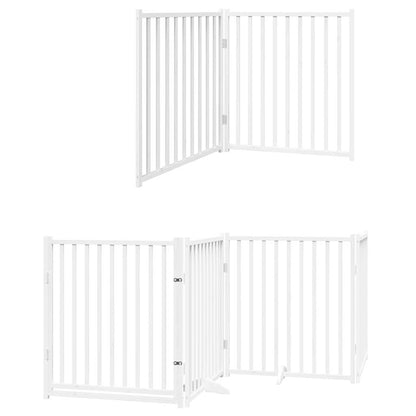 Cancello Cani Porta Pieghevole Bianco 10 Pannelli 800 cm Pioppo