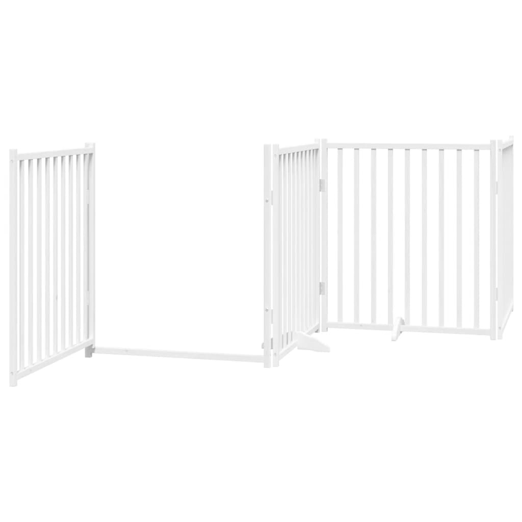 Cancello Cani Porta Pieghevole Bianco 12 Pannelli 960 cm Pioppo | homemem39