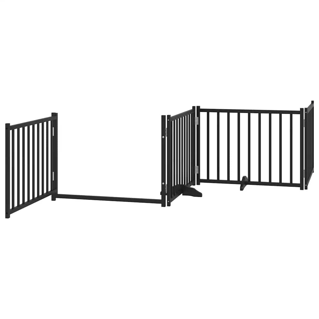 Cancello Cani Porta Pieghevole Nero 10 Pannelli 800 cm Pioppo | homemem39