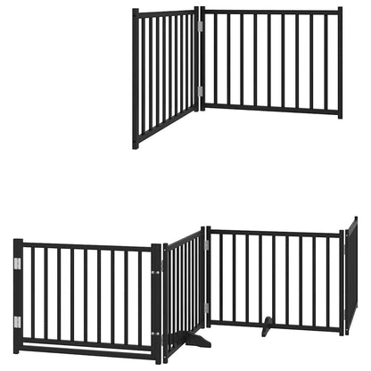 Cancello Cani Porta Pieghevole Nero 12 Pannelli 960 cm Pioppo | homemem39