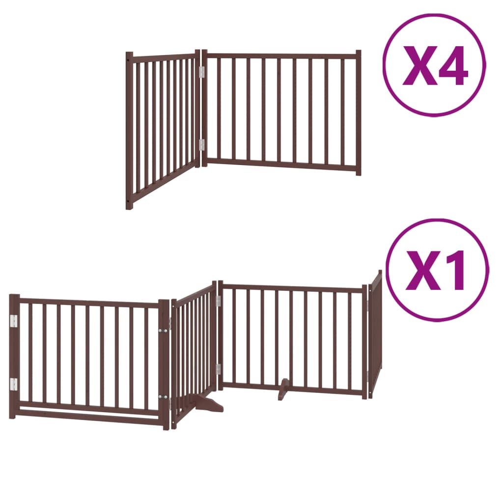 Cancello Cani Porta Pieghevole Marrone 12 Pannelli 960cm Pioppo | homemem39