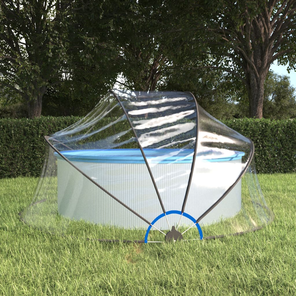 Cupola per Piscina Rotonda 315x158 cm PVC - homemem39
