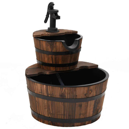 Fontana d'Acqua con Pompa 44,5x44,5x58 cm Legno Massello Abete | homemem39