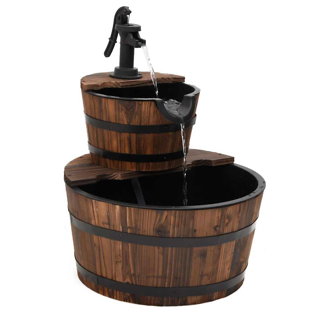 Fontana d'Acqua con Pompa 44,5x44,5x58 cm Legno Massello Abete | homemem39