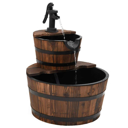 Fontana d'Acqua con Pompa 44,5x44,5x58 cm Legno Massello Abete | homemem39