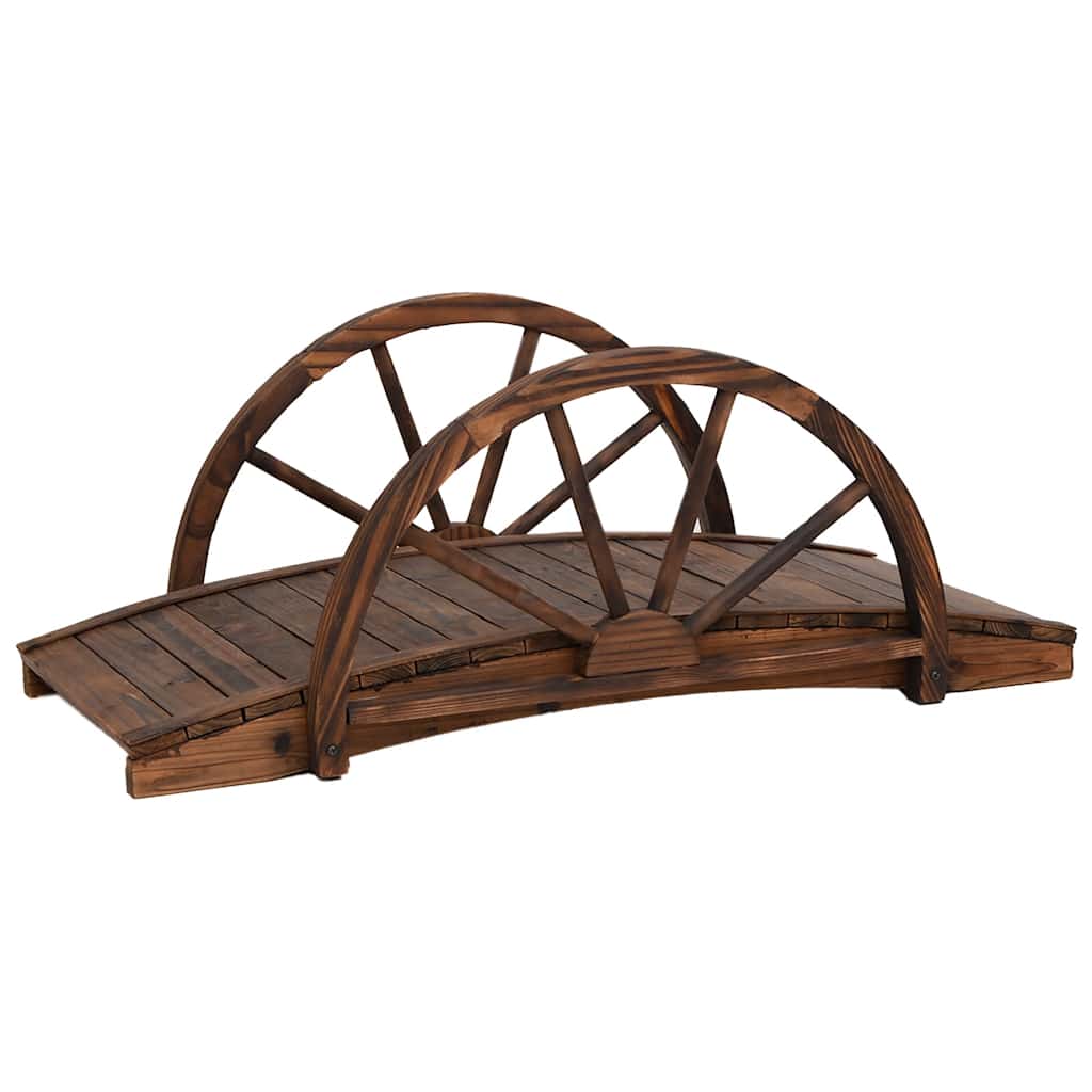 Ponte Giardino con Mezza Ruota 99x50x38 cm Legno Massello Abete | homemem39