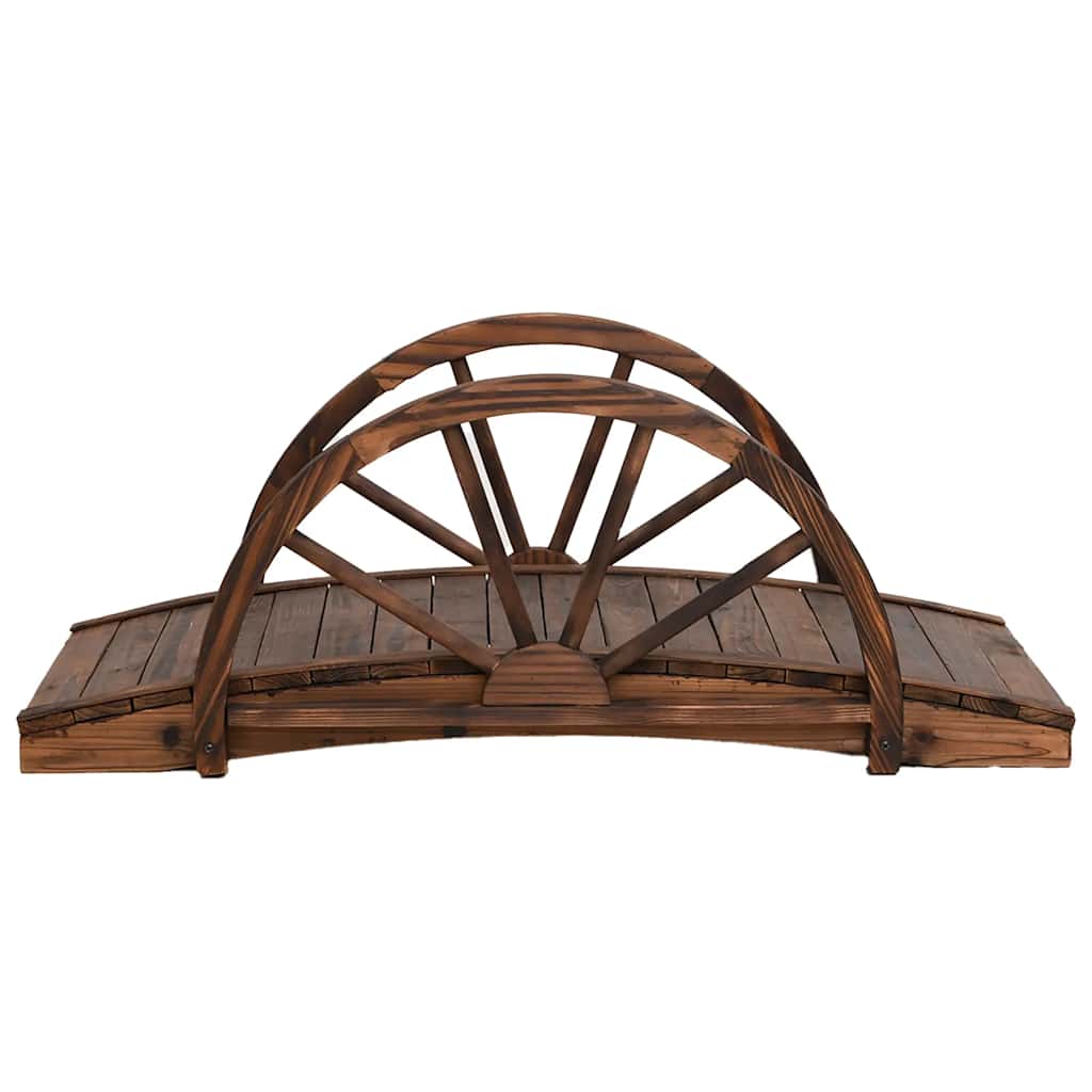 Ponte Giardino con Mezza Ruota 99x50x38 cm Legno Massello Abete | homemem39