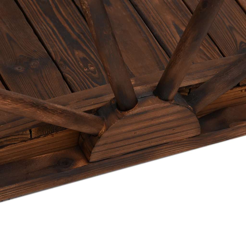 Ponte Giardino con Mezza Ruota 99x50x38 cm Legno Massello Abete | homemem39