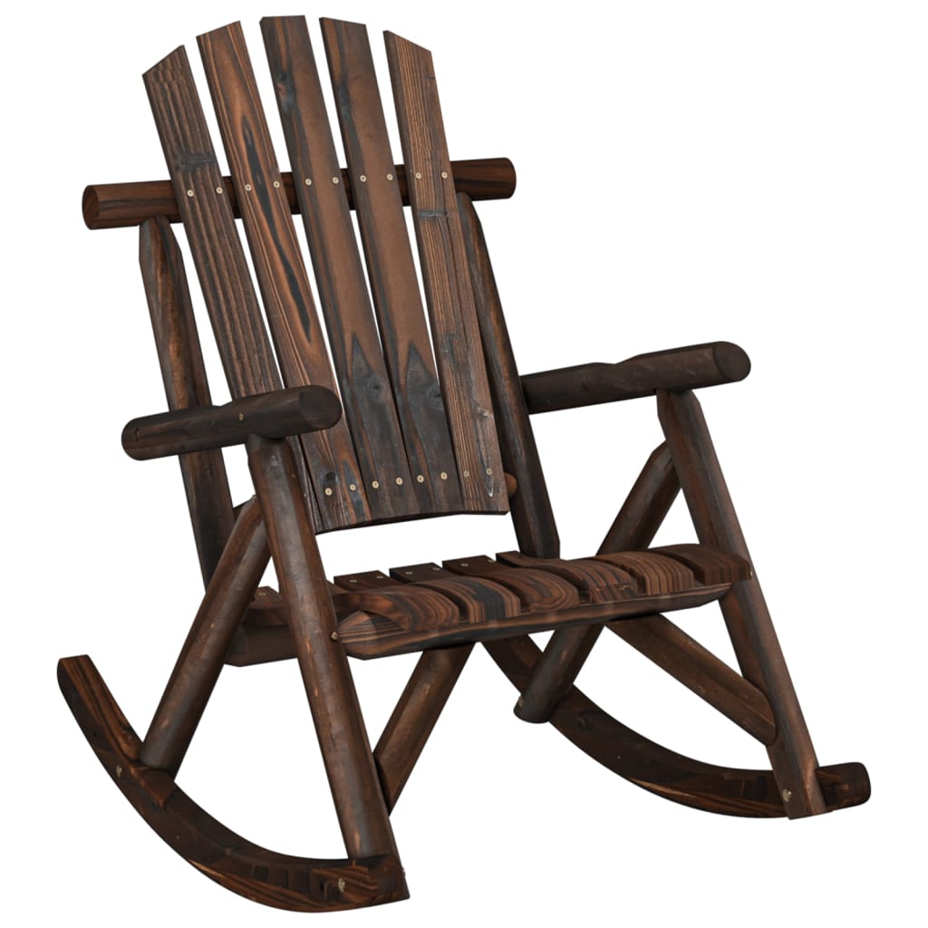Sedia a Dondolo Giardino 69x96x101cm Legno Massello Abete Rosso | homemem39