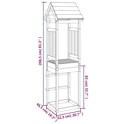 Torre da Gioco 52,5x46,5x206,5 cm in Legno Massello di Pino