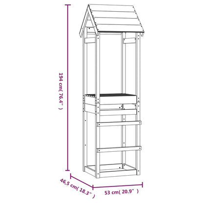 Game Tower 53x46.5x194 cm in Solid Pine Wood