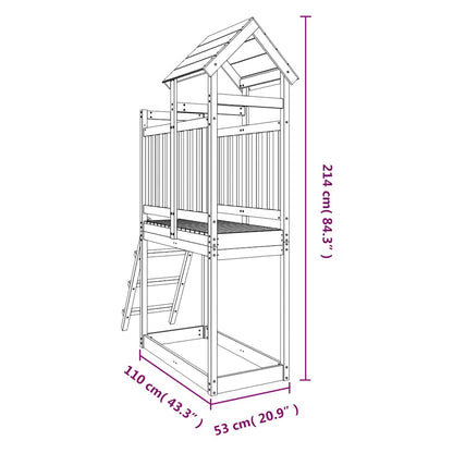 Set da Gioco da Esterno 53x110x214 cm in Legno Massello di Pino | homemem39