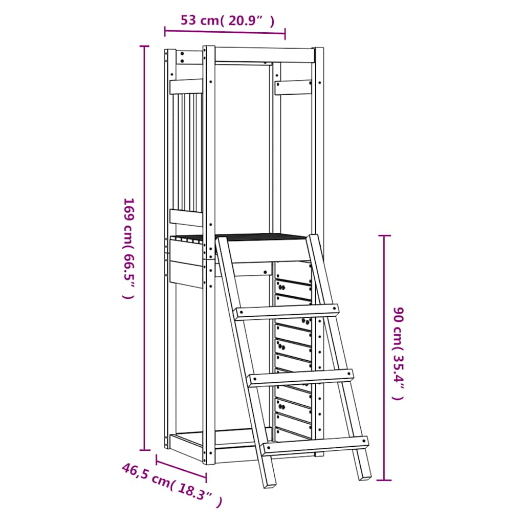 Set da Gioco da Esterno 53x46,5x169 cm Legno di Pino Impregnato | homemem39