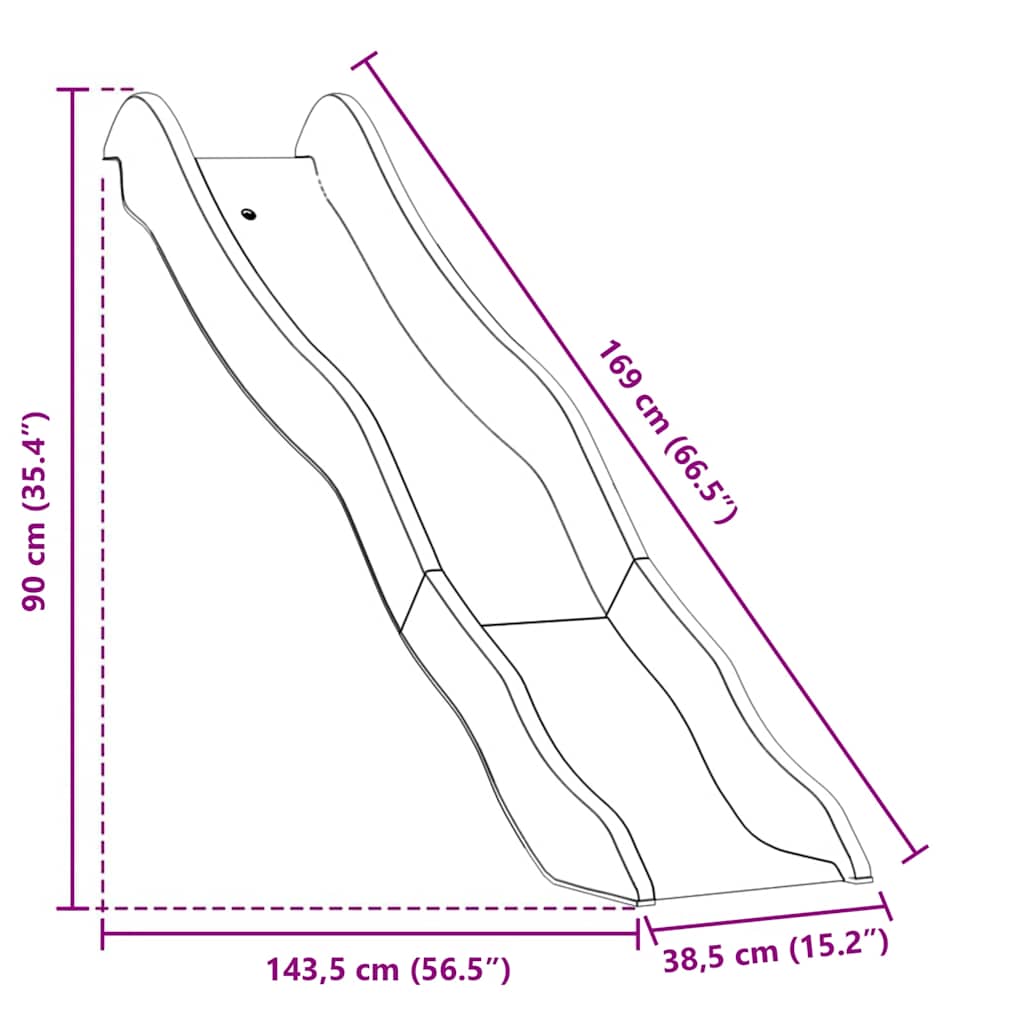 Scivolo per Bambini Blu 174x38 cm in Polipropilene | homemem39