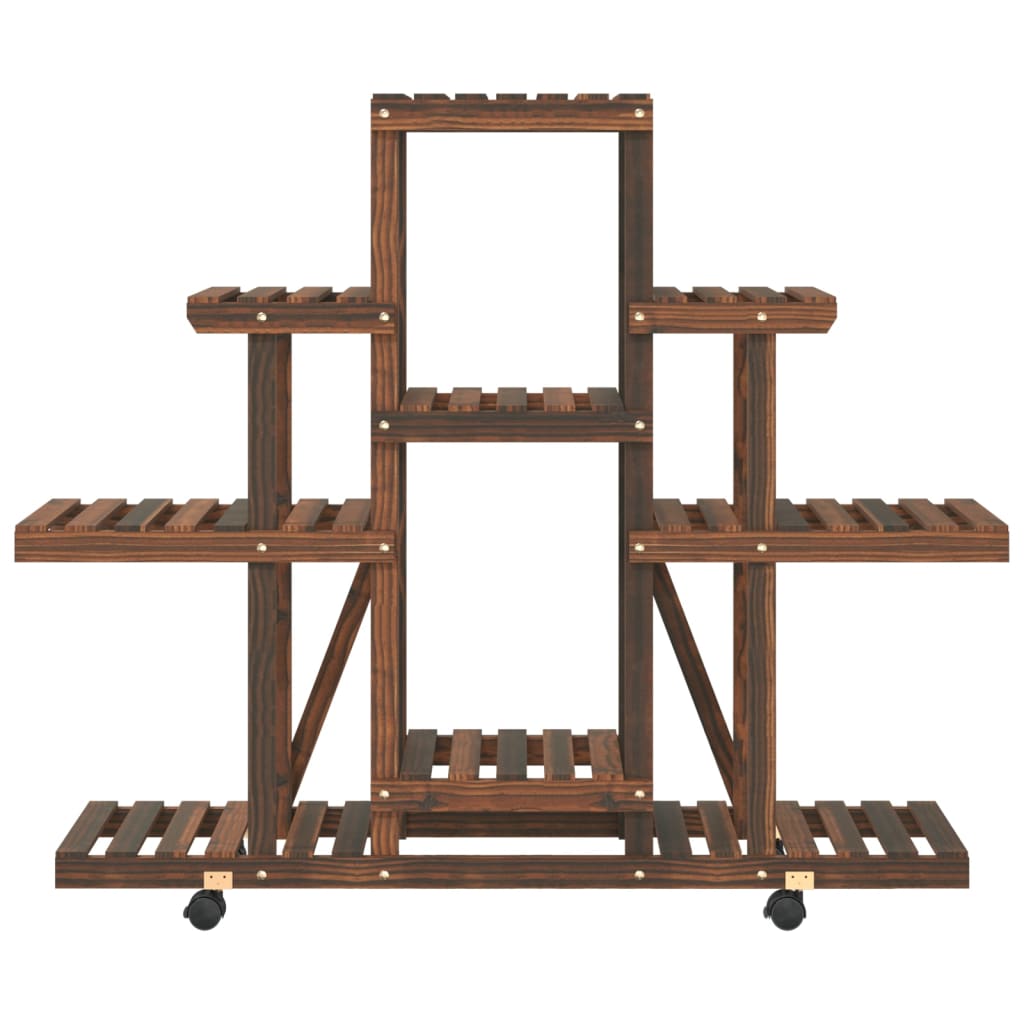 Portafiori con Ruote 110x25x101 cm in Legno Massello di Abete - homemem39