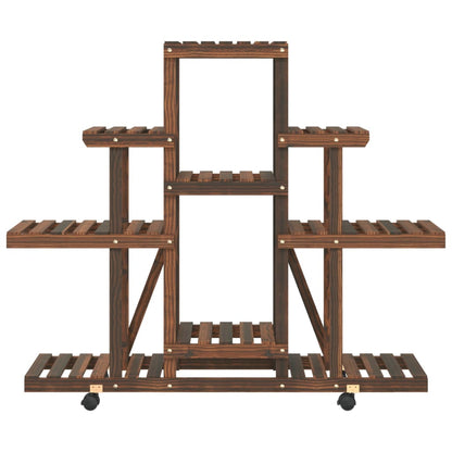 Portafiori con Ruote 110x25x101 cm in Legno Massello di Abete - homemem39