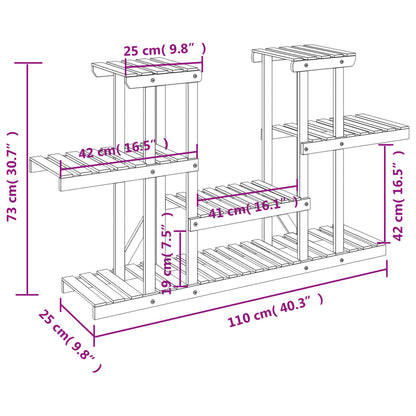 Portafiori 110x25x73 cm in Legno Massello di Abete | homemem39