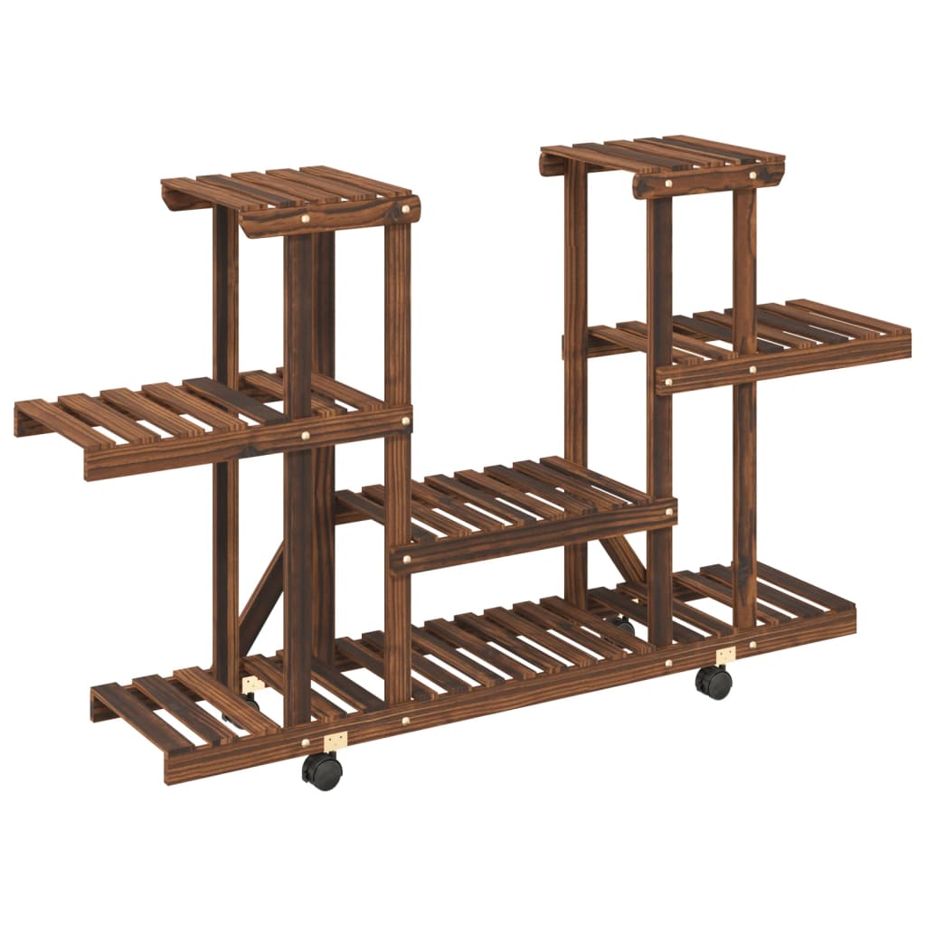 Portafiori con Ruote 110x25x78 cm in Legno Massello di Abete | homemem39