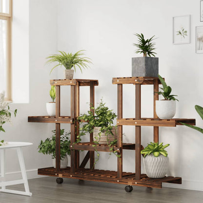 Portafiori con Ruote 110x25x78 cm in Legno Massello di Abete | homemem39