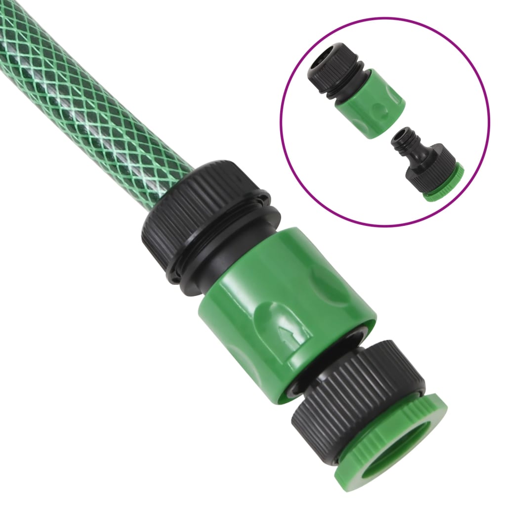 Set Tubo da Giardino con Raccordi Verde 0,75" 50 m in PVC - homemem39