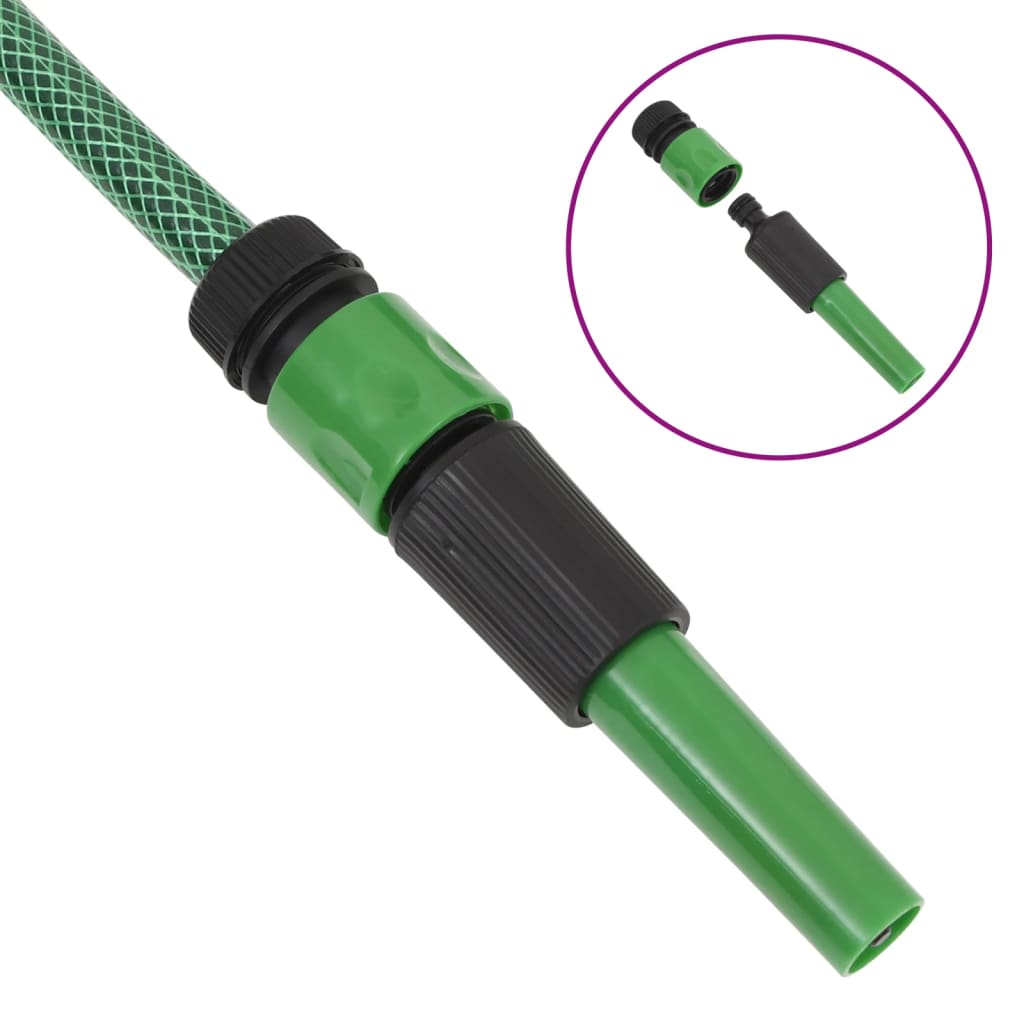 Set Tubo da Giardino con Raccordi Verde 0,75" 50 m in PVC - homemem39