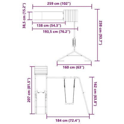 Set da Gioco da Esterno in Legno di Pino Impregnato - homemem39